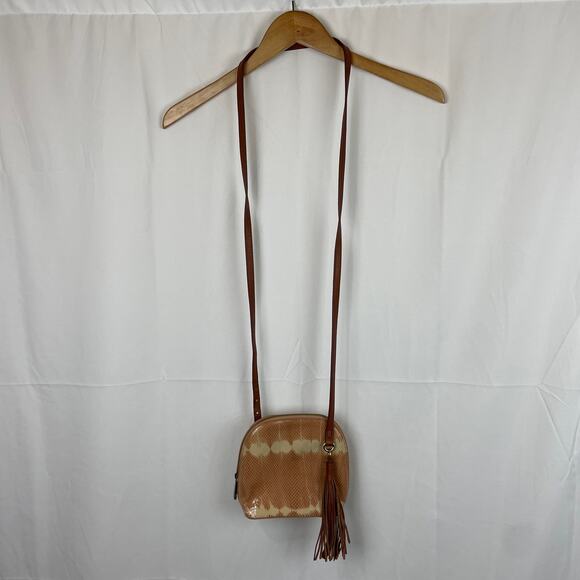 Hobo Nash Desert Tie Dye Leather Crossbody Top Zip Purse Snake Print Leather